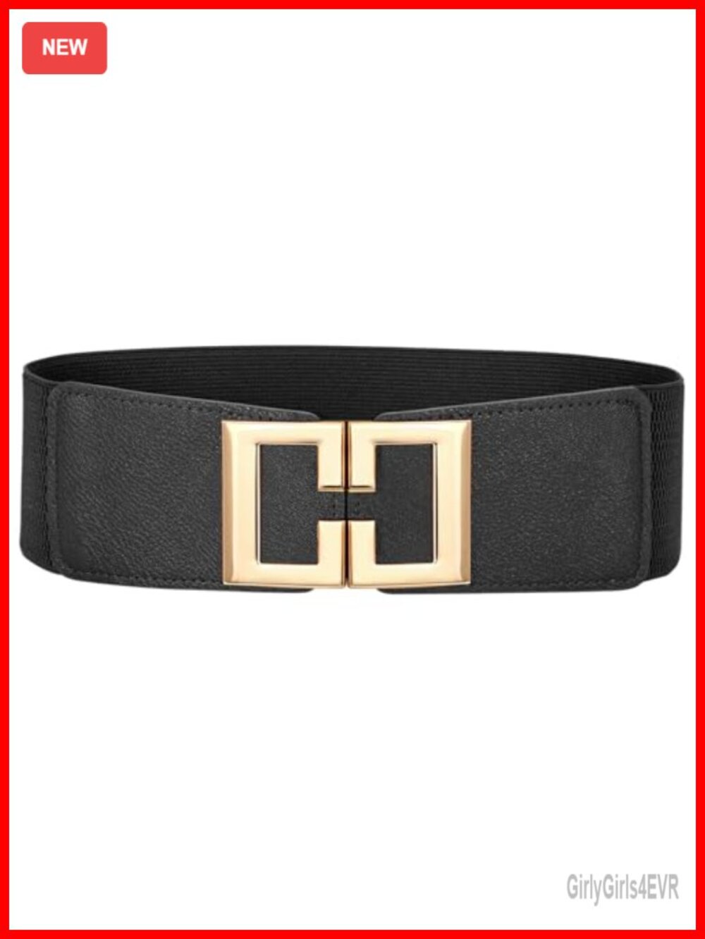 Wide Elastic Belts for Women Dresses Fashion Stretchy Waist Belt with Gold